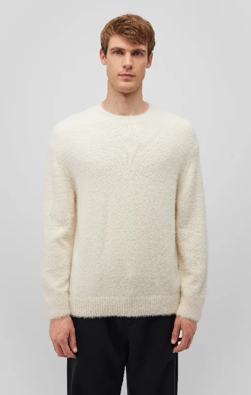 Structured FUZZY SWEATER IN ALMOND MILK