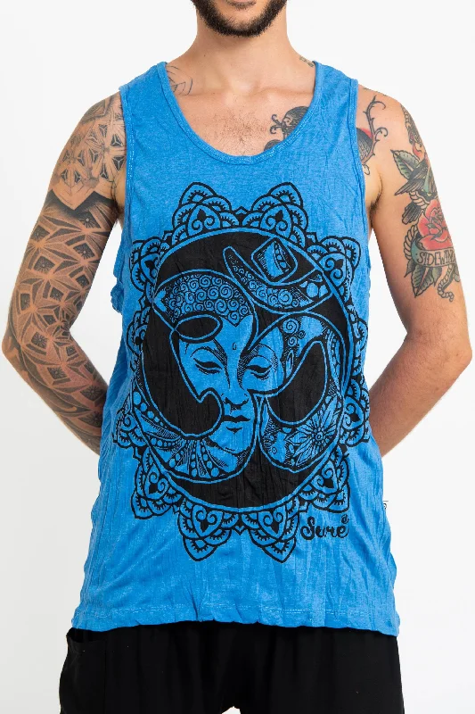 Padded vest Sure Design Men's Om Buddha Face Tank Top Blue