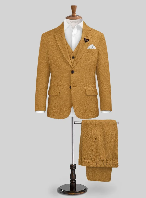 Vintage-inspired Naples Yellow Tweed Boys Suit