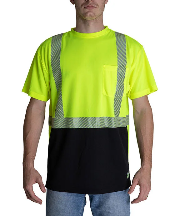 Preppy HVK017 - Berne Unisex Hi-Vis Class 2 Color Blocked Pocket T-Shirt