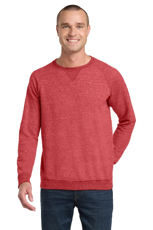 Skater-culture Jerzees Mens Vintage Snow French Terry Crewneck Sweatshirt - Heather Red