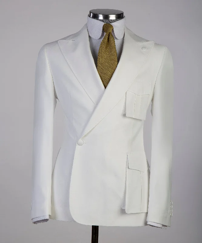 Slim Cream 3 Piece Suit For Men