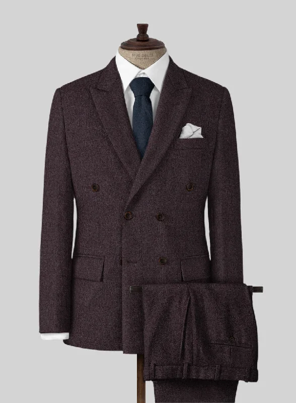 Luxe Naples Opera Wine Tweed Suit