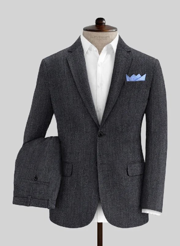 Classic Italian Cotton Lycra Denim Blue Suit