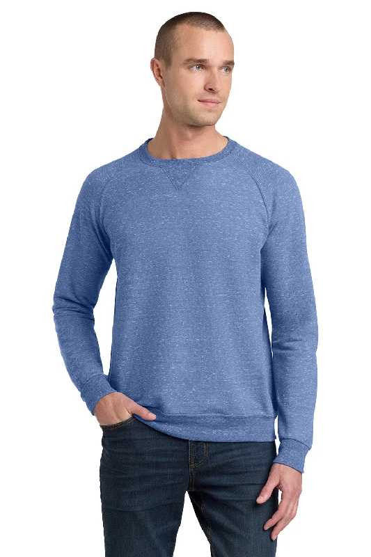 Relaxed-fit Jerzees Mens Vintage Snow French Terry Crewneck Sweatshirt - Heather Royal Blue