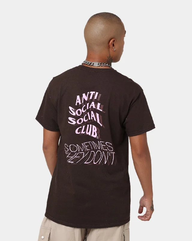 Bold-check Anti Social Social Club Sometimes They Don't T-Shirt Brown