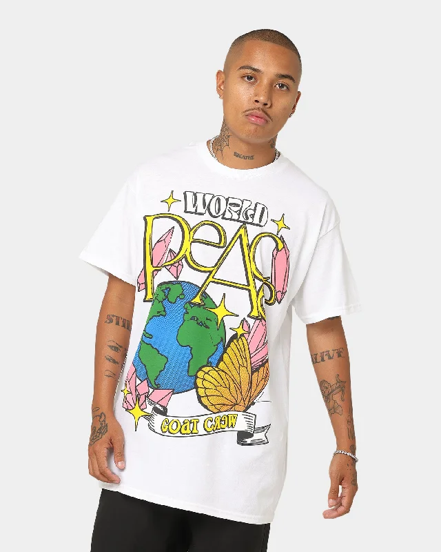 Sophisticated Goat Crew World Peace T-Shirt White