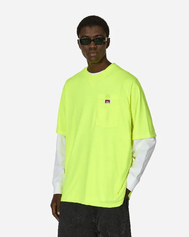 Sustainable Heavy Duty Classic Label Pocket T-Shirt Hi Vis Green