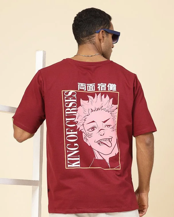 English Oversized Curse King Anime T-shirt