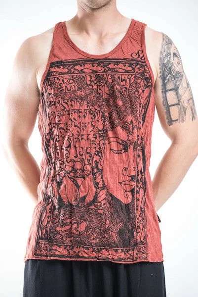 Vest top Sure Design Men's Sanskrit Buddha Tank Top Brick