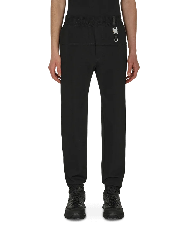 Athletic fit Buckle Track Pants Black