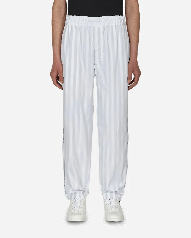 Soft fabric Stripe Trousers White