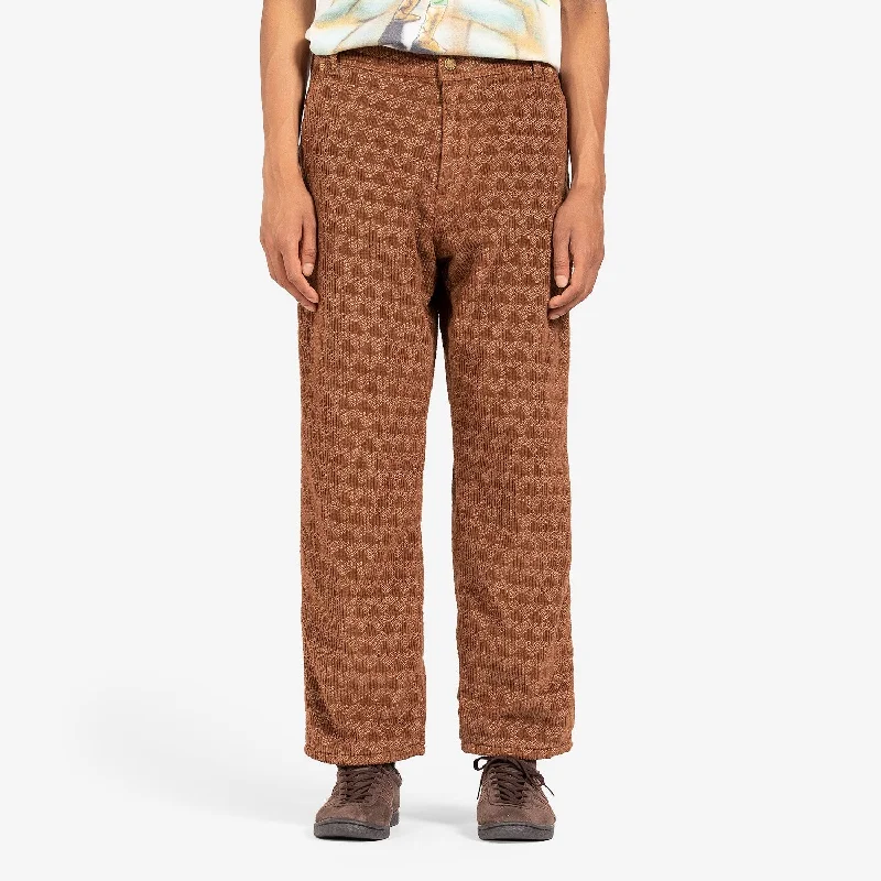 Athletic fit Corduroy Embossed Pant Woven Brown