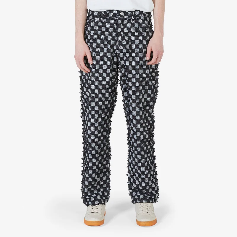 Low-rise Curfew Checker Work Pant Black