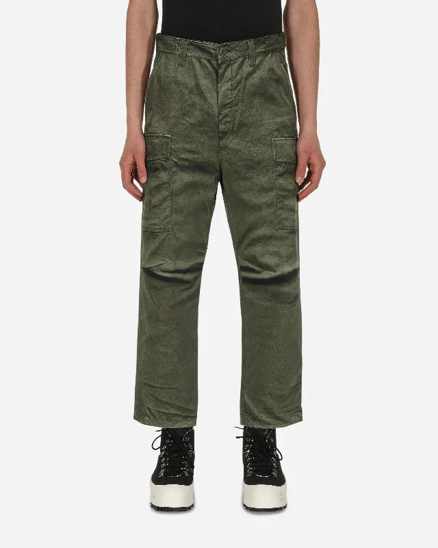 Zip-up pants Printed Nylon Trousers Green