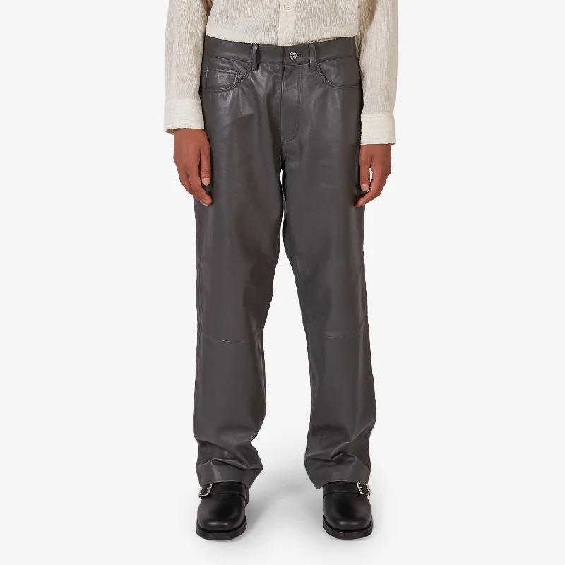 Formal pants Loose Leather Pant Grey