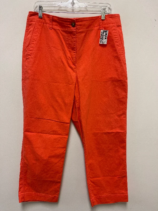 Relaxed fit Pants Cropped By Talbots In Orange, Size: 14