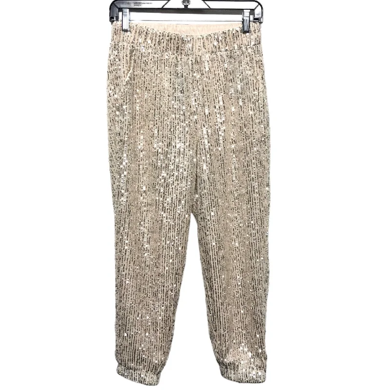 Button-front pants Pants Other By Loft In Cream & Silver, Size: Xs