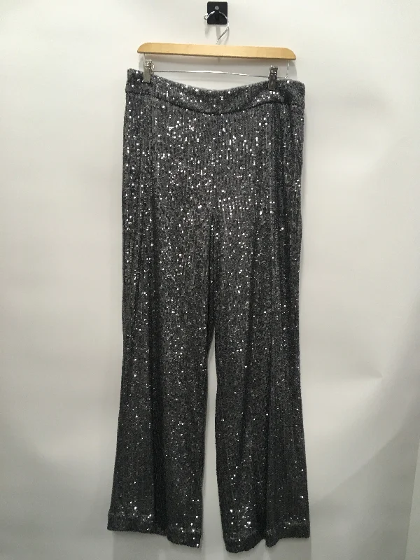 Slim fit Pants Wide Leg By Loft In Silver, Size: 10