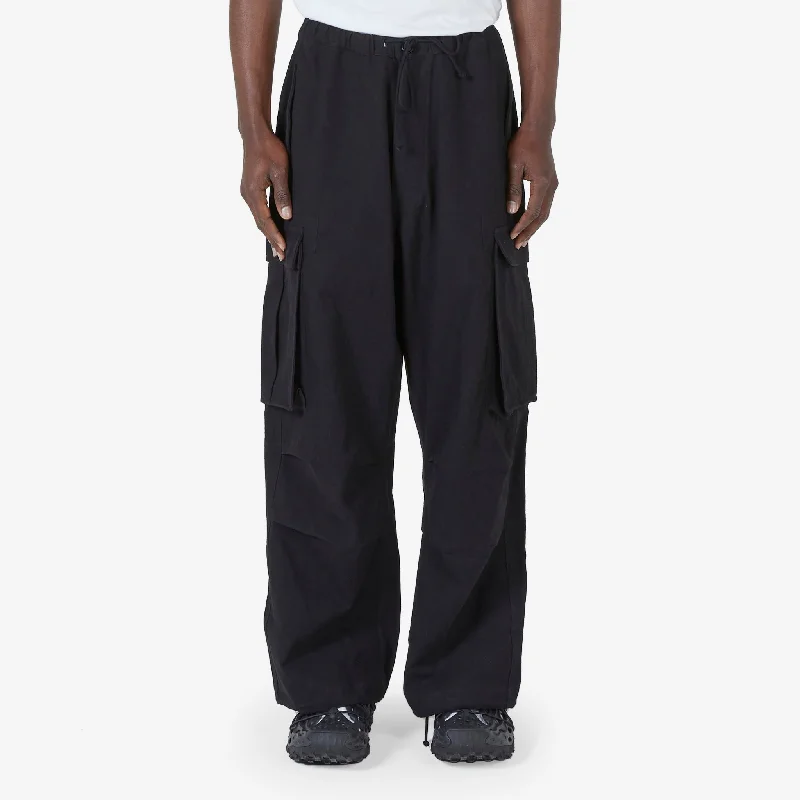 Button-front pants Peace Pant Black Slub