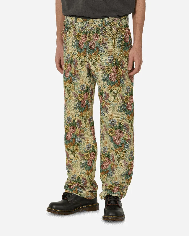 Cargo pants Floral Jacquard Long Work Multicolor Pants