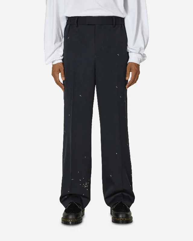 Zip-up pants Pleated Pants Dark Navy