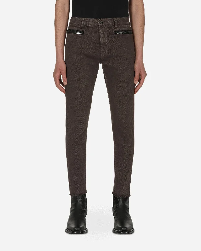 Stretch trousers Zip Denim Pants Grey