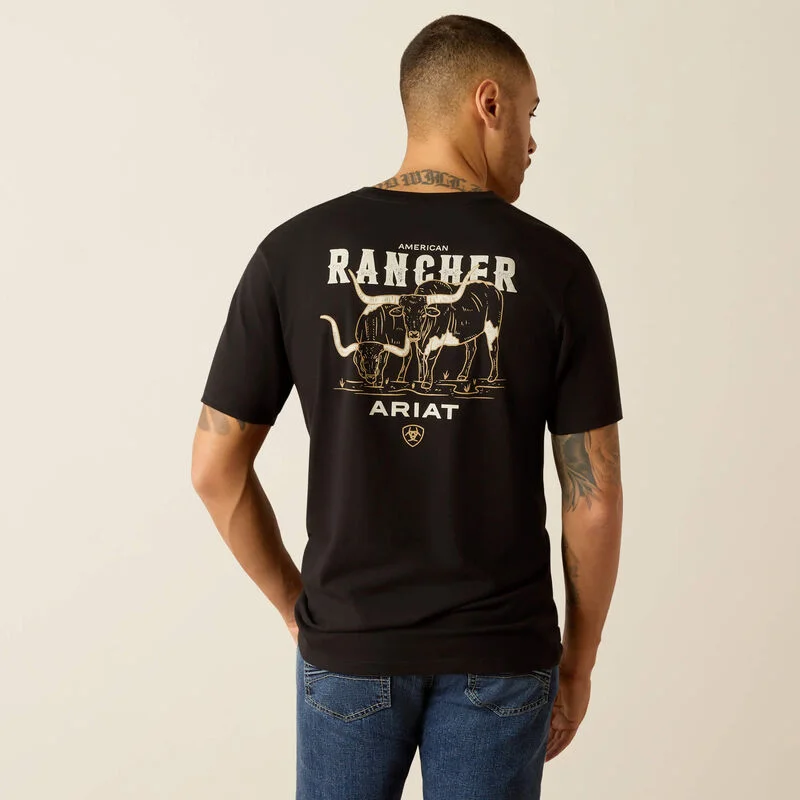 Polo shirt Ariat Men's American Rancher Graphic T-Shirt in Black