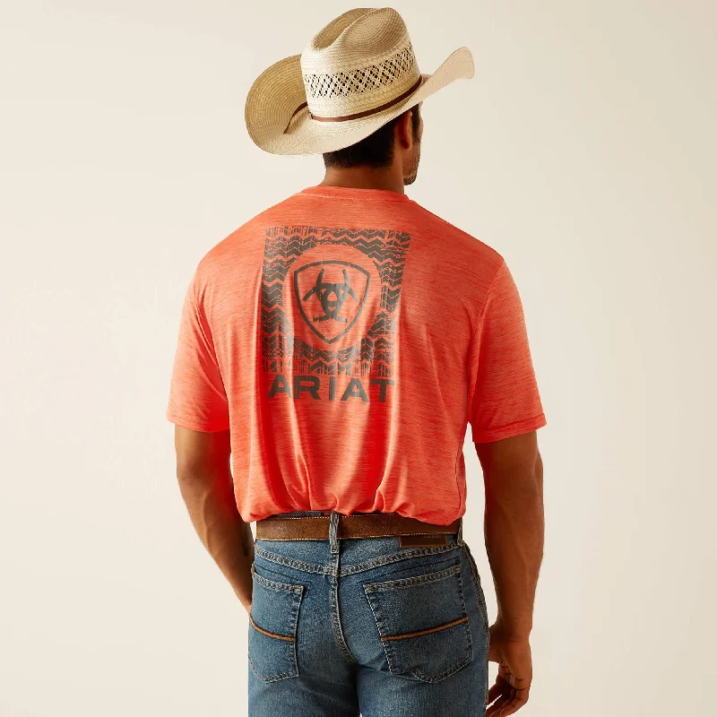 Casual shirt Ariat Men's SW Shield Charger T-Shirt in Hot Coral