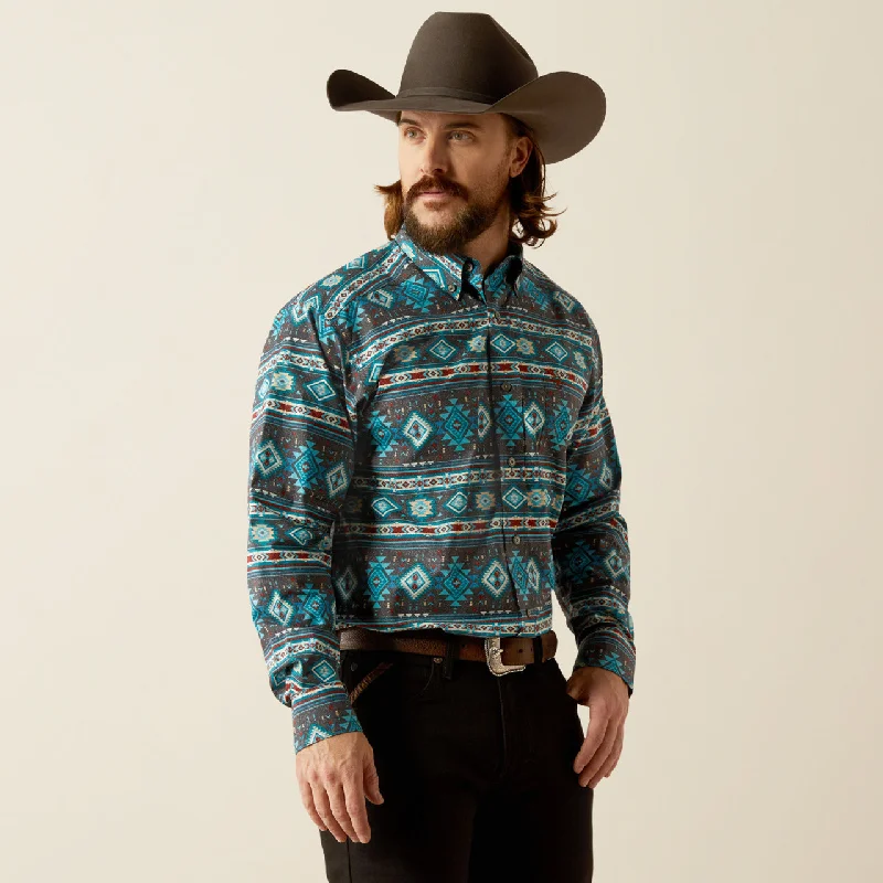 Western shirt Ariat Men's Prestcot Teal Classic Fit Long Sleeve Button Western Shirt 10053868