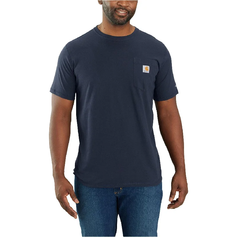 Western shirt Carhartt Men's Force® Relaxed Fit Midweight Short Sleeve Pocket Tee_Navy