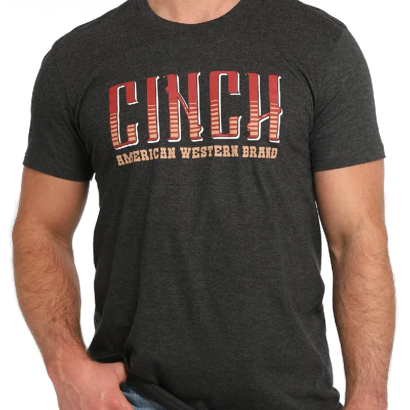 Button-up shirt Cinch Men's "American Western Brand" Logo T-Shirt in Charcoal