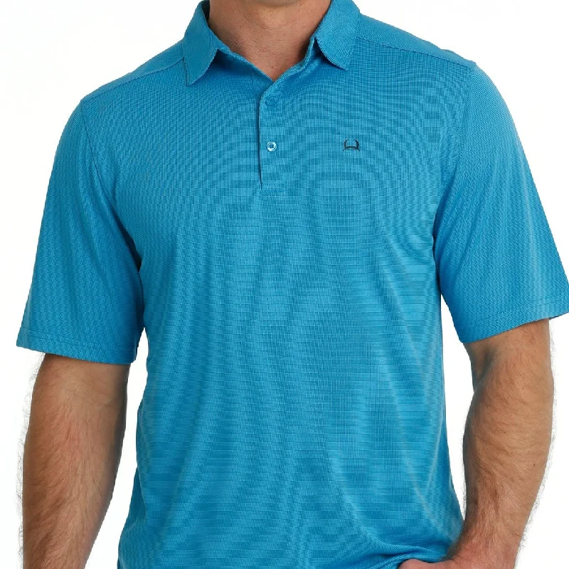 Striped shirt Cinch Men's Arenaflex Short Sleeve Polo in Blue