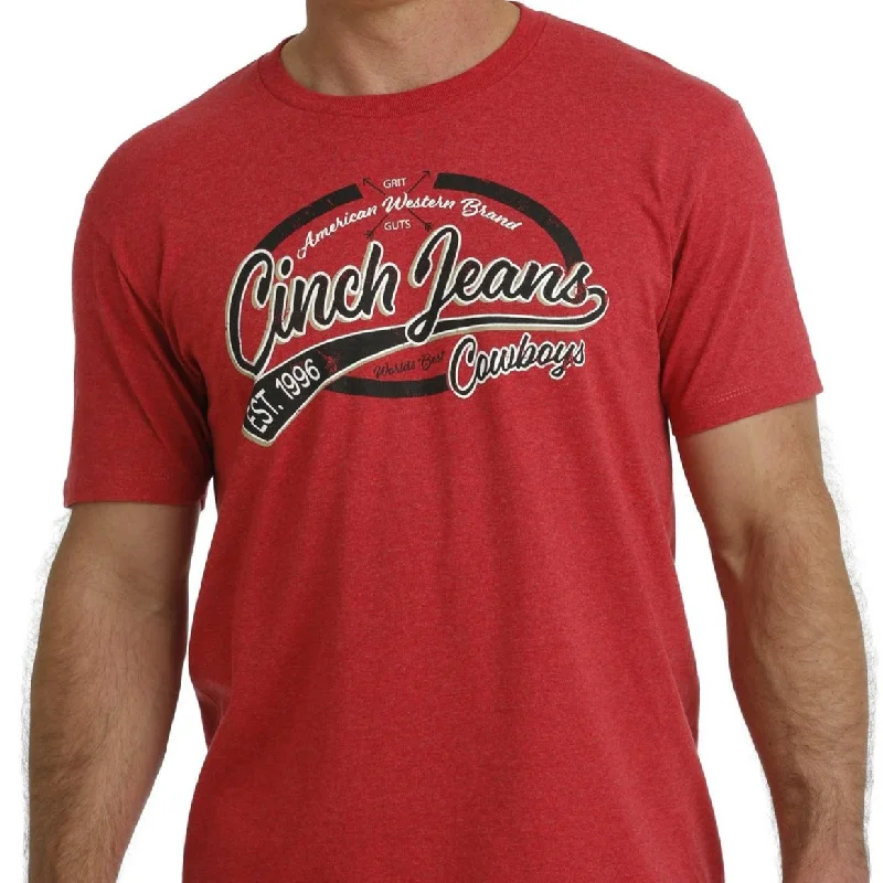 Ruffle shirt Cinch Men's Cinch Jeans Cowboys Logo T-Shirt in Red