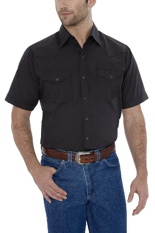 V-neck shirt 15201605 Short Sleeve Solid Western Shirt