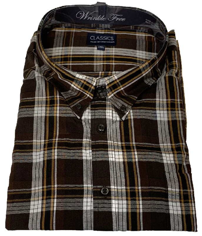 Graphic shirt Falcon Bay Classics Brown Plaid Woven Dress Shirt