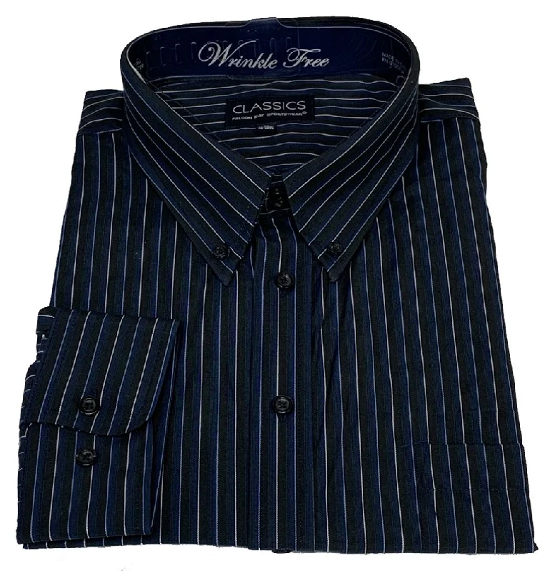 Cold-shoulder shirt Falcon Bay Classics Navy Stripe Woven Dress Shirt