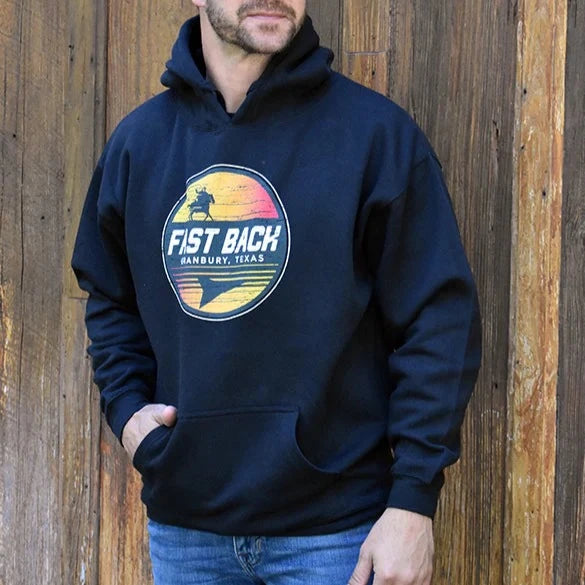 Sport shirt Fast Back Men's Sunset Logo Hooded Sweatshirt in Black