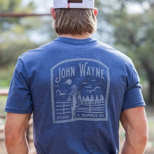 Layered shirt Hooey Men's John Wayne Graphic Pocket Tee in Navy