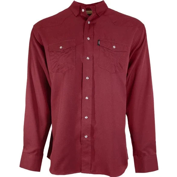 Peasant shirt Hooey Men's Sol Maroon Long Sleeve Western Snap Shirt