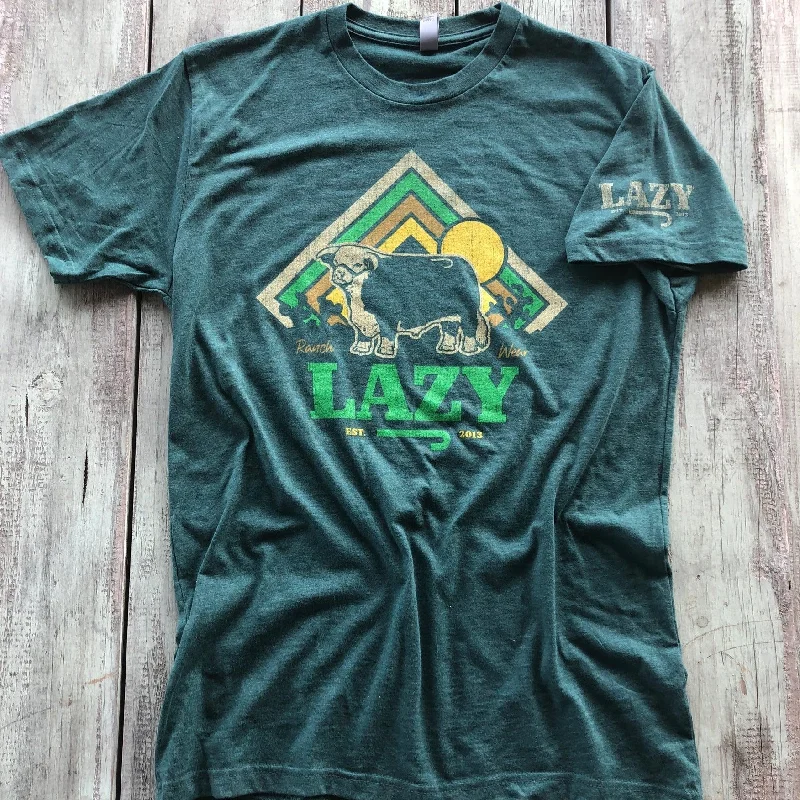 Button-down shirt Lazy J Ranch Wear Cactus Sunrise Graphic Logo T-Shirt in Green