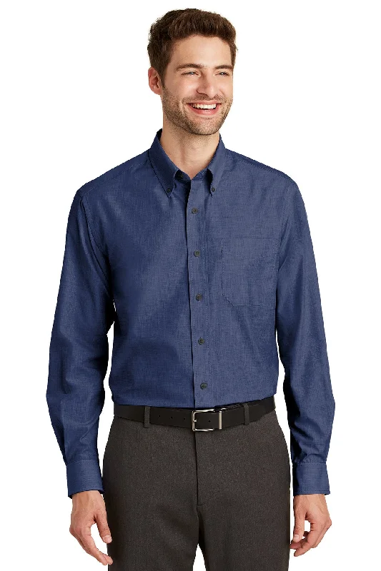 Plain shirt Port Authority Tall Crosshatch Easy Care Shirt