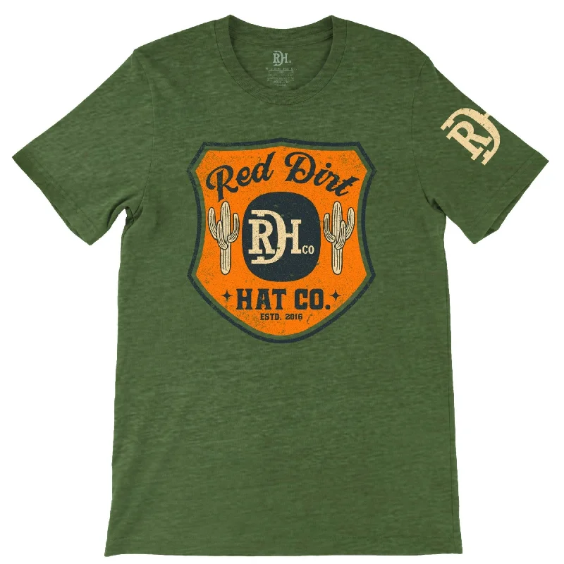 Blouse shirt Red Dirt Hat Co. "Buffalo Badge" T-Shirt in Heather Olive