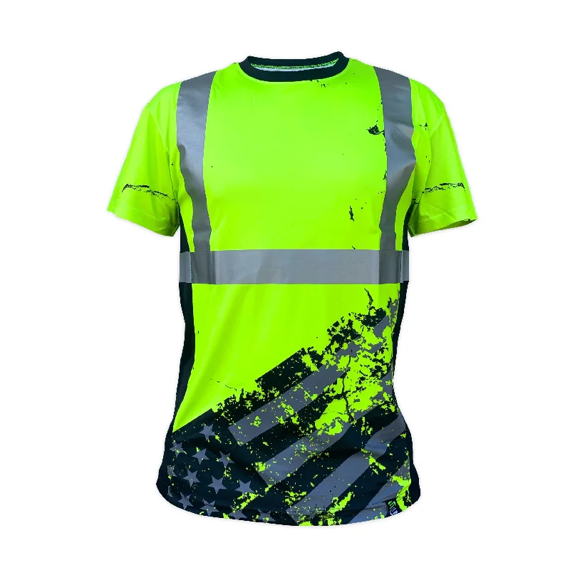 Ruffle shirt SafetyShirtz SS360º American Grit Class 2 Type-R Reflective Safety T-Shirt