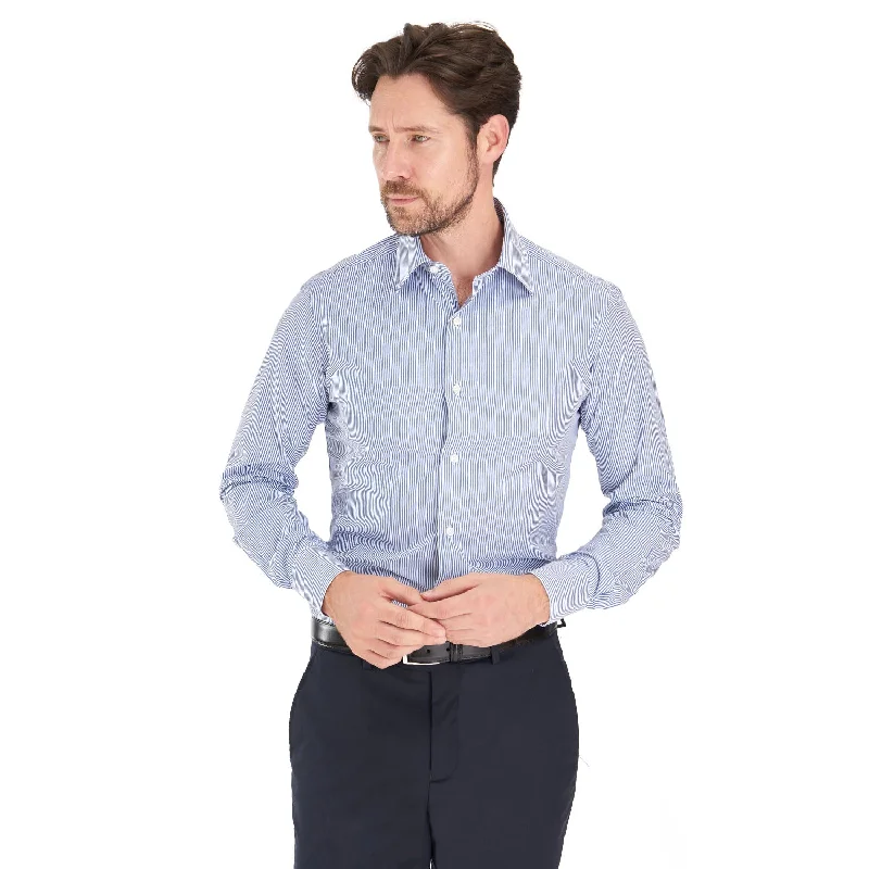 Workwear shirt SLIM WHITE AND BLUE STRIPED CLASSIC SHIRT