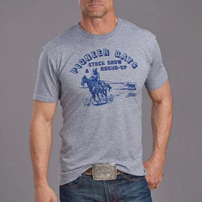 Relaxed fit shirt Stetson Pioneer Days Round Up T-Shirt in Grey